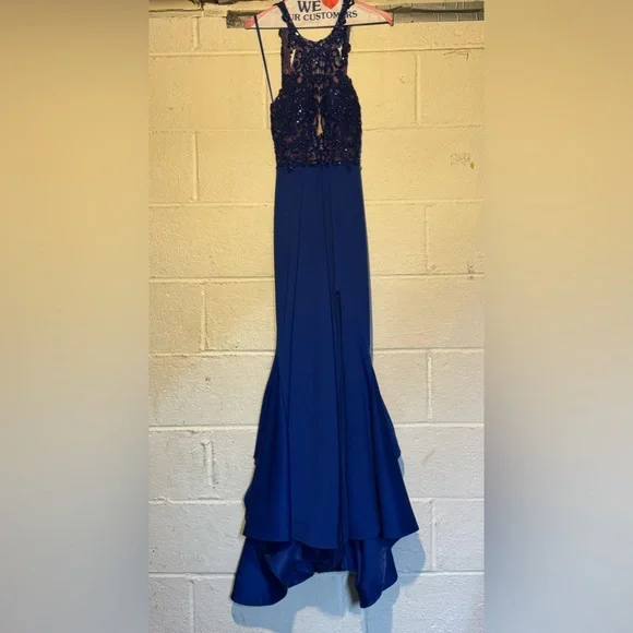 Mori Lee Blue Prom Dress